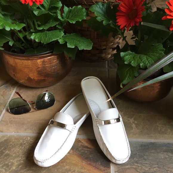 Lauren Ralph Lauren Shoes - Ralph Lauren White Leather Mindy Mule/Slide